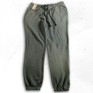 NWT No Boundaries Washed Olive Green Fleece Joggers Sweatpants Mens Size Large